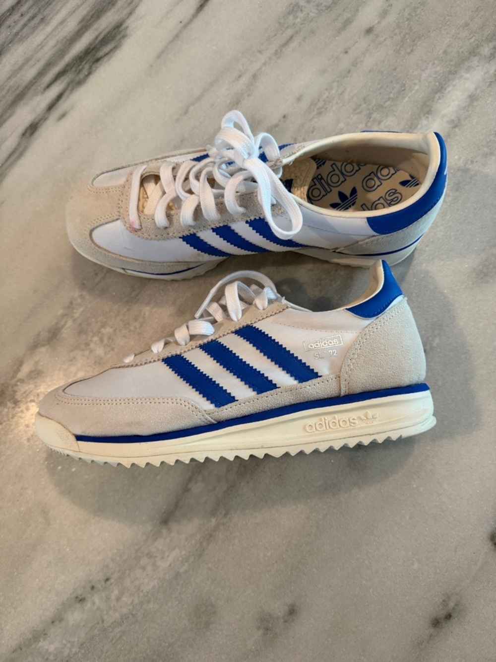 adidas SL 72 Sneakers in White and Blue